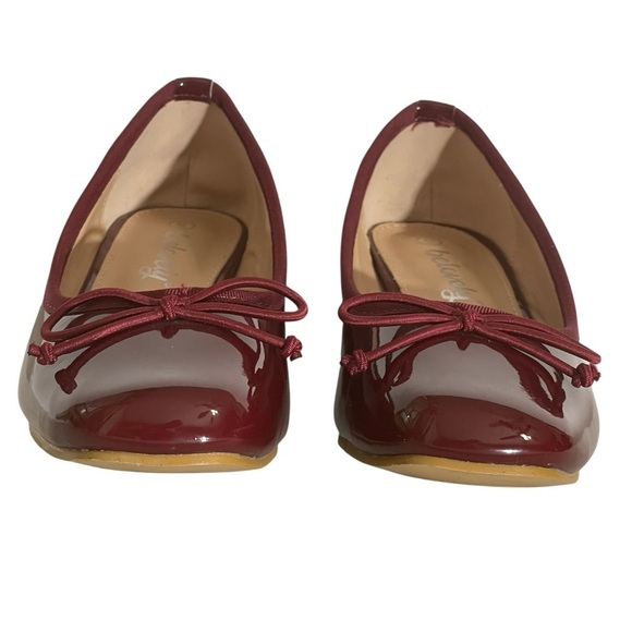 BELOVELY BURGANDY SQUARE TOE BALLET PUMP WITH CHUNKY BLOCK HEEL SZ 6 M EUC - Picture 11 of 12